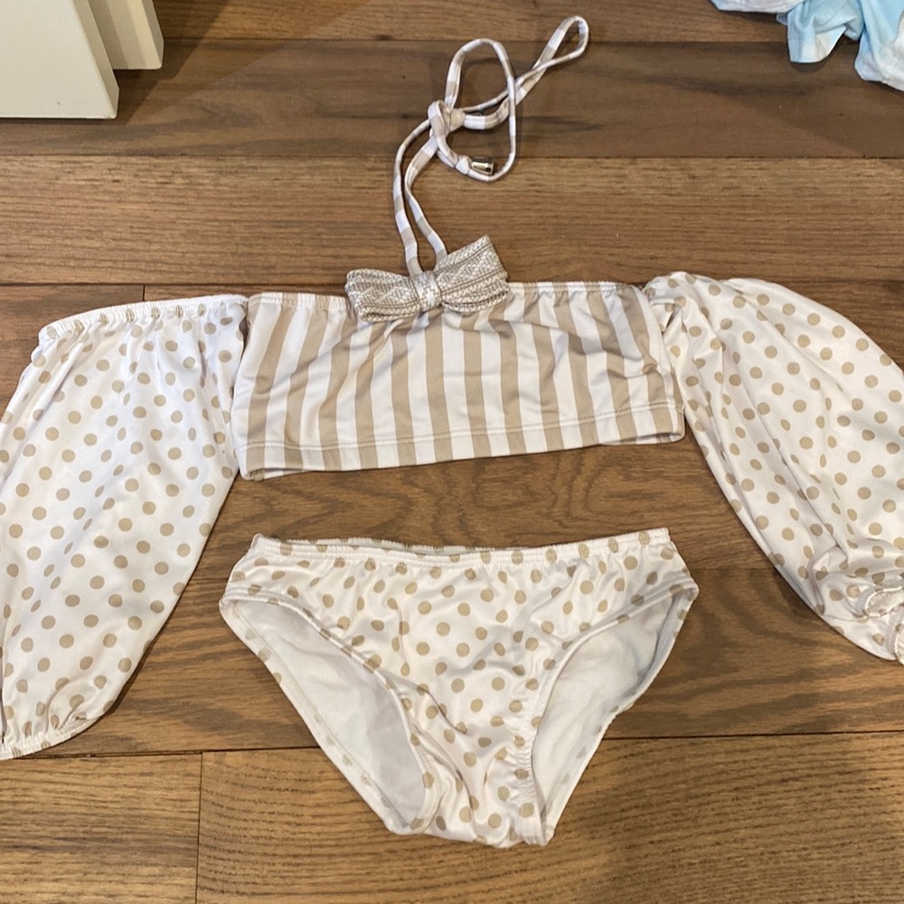 Planet Sea girls bikini with long sleeves. Size 4
